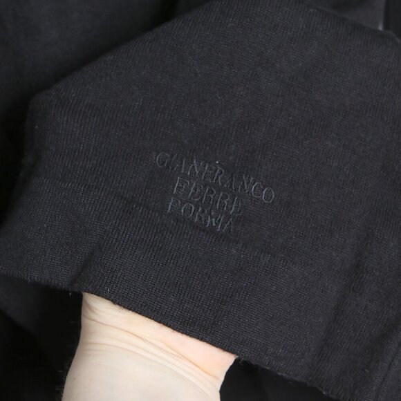 Vintage Gianfranco Ferré Forma Wool Blend Turtleneck Sweater Black Designer - Picture 5 of 7